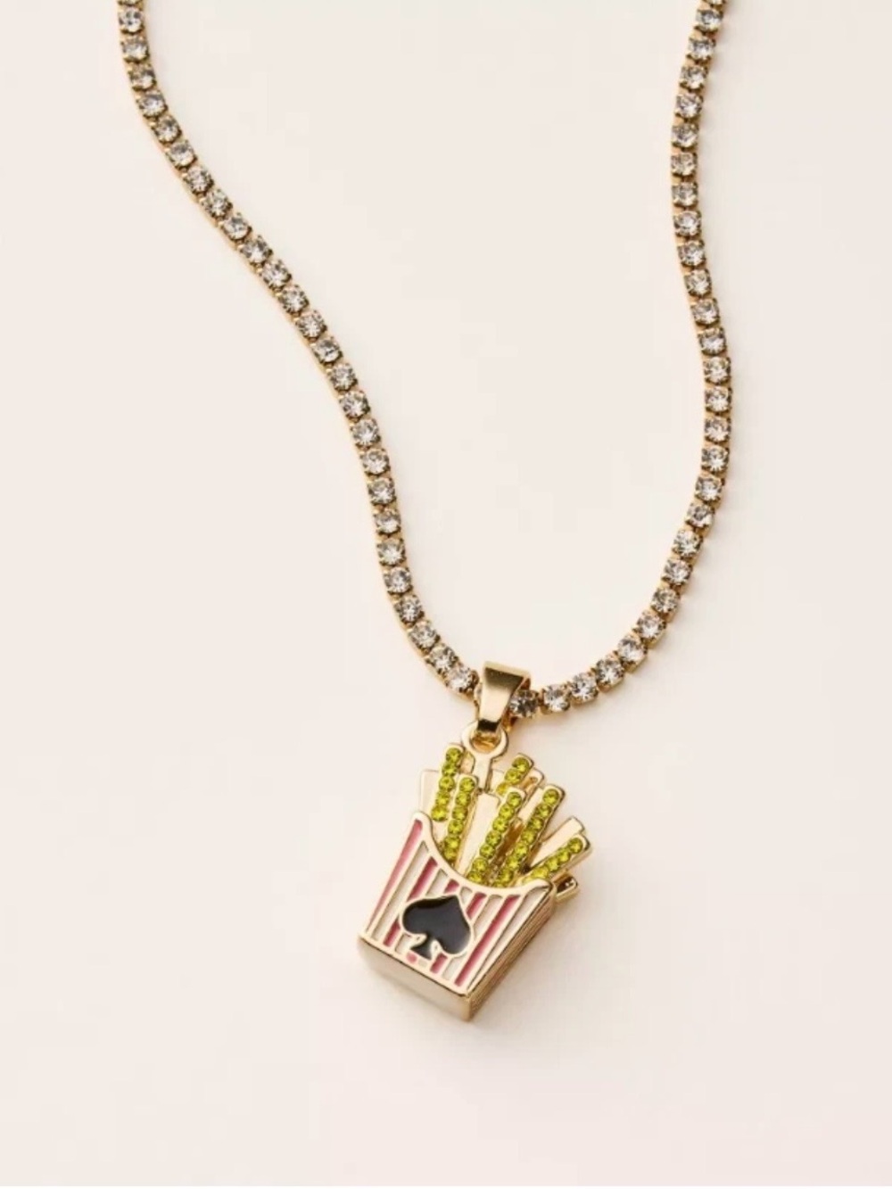 kate spade x Target Women’s French Fry Charm Gold Tennis Necklace
